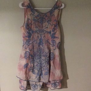 Free People Anthropologie Embroidered Beaded Tunic Layered Dress  NWT